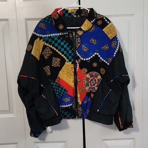 Rock Creek Women's Vintage 1980's Hip Hop Style Oversized Windbreaker Jacket LG